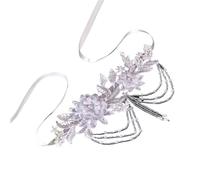 2pc Lace Floral Decorative Patch for DIY Clothing Embellishment, Home Decoration, Tassel Bead Embroidery Applique(Off-white ribbon)