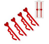2PC Lazos rojos para gabinetes de San Valentín, lazos de corazón de 41 pulgadas para gabinetes de San Valentín, lazos para gabinetes de San Valentín para gabinetes, repisas de chimenea(Red,4PC)