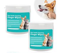 2pc Limpiar dientes perro, Toallitas de limpieza, Toallitas Dentales para Dedos Reducen Placa Sarro Ambientador del Aliento de Perros y Cuidado de Las Encías para Perros y Gatos,dientes limpios bucal
