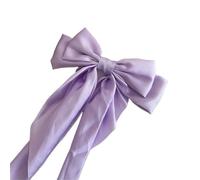 2pc Long Big Bow Float Satin Clips Back Head Hair Clip Internet Red With The Same Temperament Elegant Accessories Gifts(Purple)