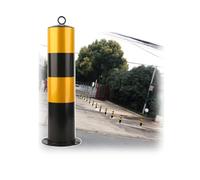 2pc Parking Bollards,Black Yellow Driveway Barrier,with Reflective Strips,for Parking Lot, Traffic Control, Driveway Barrier, Parking Pole(750mm)