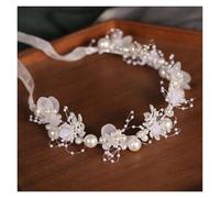 2pc Pearl Butterfly Bridal Wreath Crystal Headband Tiara For Women Flower Rhinestone Party Hairbands Princess(Color6)