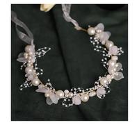 2pc Pearl Rhinestone Flower Headband Wedding Hair Accessories For Women Bridal Jewelry Light Gold(Color13)