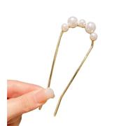2pc Pearl U-shaped Hairpin Women's Insert, Fixed with Coiled Hair, Headpiece(Color1)