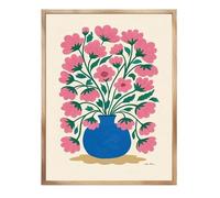 2pc Pink Flower Market Vase Floral Plant Cute Poster Sticker Print Waterproof Wall Art For Living Room Bedroom Home Decor(Color 03,10x15cm No Frame)
