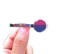 2pc Pride Cufflinks Creative Rainbow Flag Glass Gem Charm Shirt Decoration Cuff Buttons(1 Pcs Tie clip J)