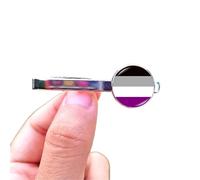 2pc Pride Cufflinks Creative Rainbow Flag Glass Gem Charm Shirt Decoration Cuff Buttons(1 Pcs Tie clip I)