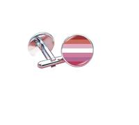 2pc Pride Cufflinks Creative Rainbow Flag Glass Gem Charm Shirt Decoration Cuff Buttons(Cufflinks E)
