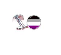2pc Pride Cufflinks Creative Rainbow Flag Glass Gem Charm Shirt Decoration Cuff Buttons(Cufflinks I)