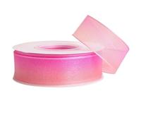 2pc Rainbow Gradient Colors Organza 5 Yards/lot Ribbon Tape Wedding Packing Ribbons DIY Hair Bow Material(Brass,25MM)