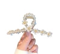 2pc Rhinestone Pearl Tassel Hair Claw For Women Elegant Ponytail Clip Fashion Accessories Shark(Color11)