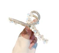 2pc Rhinestone Pearl Tassel Hair Claw For Women Elegant Ponytail Clip Fashion Accessories Shark(Color10)