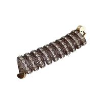 2pc Rhinestone Telephone Line Hair Loop Spiral Coil Bubble Braid Headband Accessories Elastic Bands Head Rope Ponytail(Champagne)