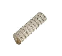 2pc Rhinestone Telephone Line Hair Loop Spiral Coil Bubble Braid Headband Accessories Elastic Bands Head Rope Ponytail(White)