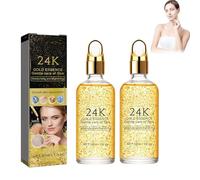 2PC Sérum 24k Gold Hidratante,24K Gold Essence Collagen Face Serum,24K Gold Collagen Face Serum,24k Gold Serum For Face,Skin Care Gold Essence Nicotinamide Serum,Adecuado Para Todo Tipo De Pieles