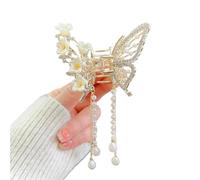 2pc Shark Crab Clips Hairpin Hair Accessories Women Crystal Simple Clip Butterfly Pearl Tassel(Color22)