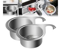2pc Stainless Steel Swan Sink Strainer Basket, Cesta De Drenaje Multifuncional, Embudo De Cesta De Drenaje, Cesta De Drenaje Para Fregadero De Cocina, Colador De Drenaje Para Fregadero
