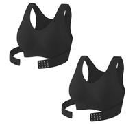 2PC Sujetador Sin Aro Corrector Postura Espalda Para Mujer,Sujetadores De Cierre Frontal Con Soporte de Espalda Ajustable Push Up Bra,Sujetadores Deportivos Mujer Seamless Shaperher Completo Sujetador