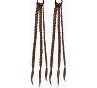 2pc Synthetic HairPicecs Clip-on Hair Extensions For Women Braided Hairstyle Natural Colors Ponytails(Color-03)
