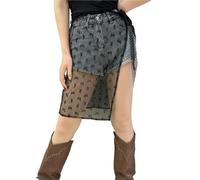 2pc The Lace Dress with A Curtain Cover Creates A Layered Look When Paired with An Apron, A Half Skirt, and A Sheer Floral Pattern(Color4-1)