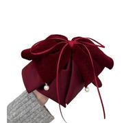2pc Velvet Big Bow Grab Clip Women Hair Pin Shark Designer Large Headdress Crab Vintage Accessories Popular(Red)