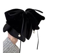 2pc Velvet Big Bow Grab Clip Women Hair Pin Shark Designer Large Headdress Crab Vintage Accessories Popular(Black Velvet)