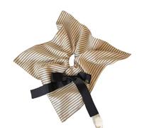 2pc Vintage Versatile Striped Fabric Hair Scrunchie, Ponytail Tie For The Back Of The Head, Stylish(Khaki black stripes)