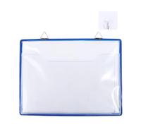 2pc Wall Hanging A4 Receipt Organizer Plastic Waterproof Document Storage Bag With Hook PVC File Case For Classroom Office(Horizontal version)