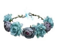 2pc Women Flower Crown Adjustable Bride Wedding Floral Headband Handmade Hair Band For Festival Party(Gold)