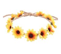 2pc Women Flower Crown Adjustable Bride Wedding Floral Headband Handmade Hair Band For Festival Party(PURPLE)