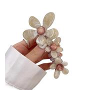 2pc Women's Hair Ties Pearl Flower Bubble Braid Telephone Line Band For Cute Fashion Style Pink Simple(Color6)