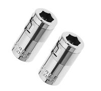 2pcs 1/4" agujero cuadrado a 1/4" convertidor hexagonal de metal de 1/4" accionamiento cuadrado a 1/4" convertidor de puntas de zócalo adaptador de punta de destornillador accesorios de destornillador