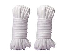 2Pcs 10 M / 33 Pies 8 MM Cuerda multiuso Cordón de cuerda de algodón suave Cordón retorcido de algodón grueso