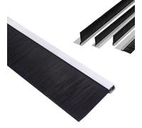 2pcs 100 cm Cepillo para burletes de puertas y ventanas, aleación de aluminio Burlete inferior para puertas Con cerdas de nailon Para huecos de 10 a 100 mm(U-Type,Bristles H70mm/2.76in)