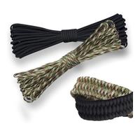 2pcs 102ft Cuerda Paracord 4mm 7 Hebras,Cuerda para Toldo Exterior,Corda,Cuerdas,Cuerda Tendedero Exterior,Cordón Trenzado,para Camping,Tiendas,Cada Uno-Negro+Verde Oliva,62m