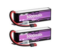 2PCS 11.1V 5000mah 3S 80C Lipo batería con Conector T para Coches RC, vehículos Todoterreno, cuatrocópteros y Drones