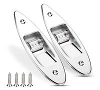 2Pcs 12V LED Luces de navegación para barcos Luces laterales de navegación de montaje empotrado de acero inoxidable Lámpara de luz de proa para barcos marinos Verde/Rojo para flush mount marine side n