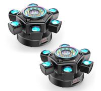 2PCS 150W Beam Cabeza Móvil Luz de Escenario, RGBW LED Efecto Discoteca Bola Mágica con Control Remoto Moving Head Foco Luces de Fiesta DMX512 Estroboscópico para Halloween KTV DJ Boda