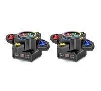 2PCS 150W Cabeza Móvil Beam Luces de Escenario, LED RGBW Foco Wash con Control Remoto Luz Estroboscópica Dorada DMX512 Luz de Discoteca para Bar Halloween DJ Bodas