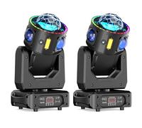 2PCS 150W Cabeza Movil LED 360° Luces de Discoteca RGBW Beam Moving Head para DJ, Fiestas, Cumpleaños, Bodas Club Focos Movil iluminación