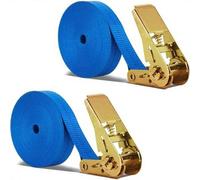2Pcs 15M Ratchet Tensioner, BetterJonny Tie Down Straps with Ratchet with Pressure Tensioner Straps Load 1000 kg Strap for Ratchet Cargo Holding Strap for Motorcycles Cargo Trucks Trailers, Azul