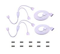 2pcs 1m Cable Alargador Tira LED RGBW 5050 + 2pcs Cable Divisor Cinta LED RGBW LED Strip Extension Cable Splitter LED Banda 1 a 2 Cable Distribución 5 Pines Conector Cable Extensión Cable