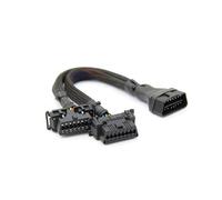 2pcs 2 In 1 Obd2 Extension Cable Obdii Male To 2 Female Splitter Car Computer Connection Conversion Plug Socket 30cm