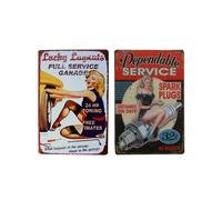 2pcs 20x30cm Vintage Metal Signs Plaque Poster Wall Art Poster Cafe Bar Pub Car