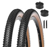 2PCS 26x2.10 27.5X1.95/2.1 29x2.1/2.25 Inch Bike Tires, 60 TPI Replacement Bicycle Tires and Inner Tubes with Tire Levers Compatible with Mountain/Off Road Bike(27.5x1.95)