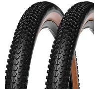 2pcs 27.5x2.1 Neumático Bicicleta, 27.5 2.1Neumático MTB Resistente a Pinchazos con Costado Marrón, Caucho Antipinchazo, TPI 60 para Ciudad y Montaña
