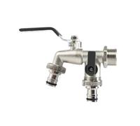 2pcs 3/4" Zinc Alloy Garden Faucet Dual Control Water Discharge Replacement Adapter Double Nipple with Handle Easy Turn On/off Para Jardín(Black)