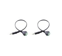 2pcs 3.5mm 3-Pole Stereo Male Plug to 3-Pin AV Video Screw Shield 30cm Balun Terminal Jack Connector Adapter Cable