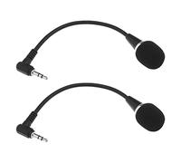 2pcs 3.5mm Mini Micrófono Flexible Cancelación de Ruido Mic para PC Ordenador Portátil Amplificador Tableta Dispositivos de Entrada Audio de Escritorio Chat Vocal Grabación de Reconocimiento de Voz