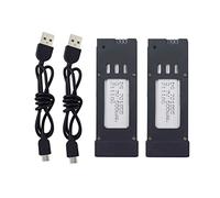 2PCS 3,7V 500mAh con Cable de Carga USB para E58 S168 JY019 Piezas de cuadricóptero Plegable fotografía aérea RC Drone batería